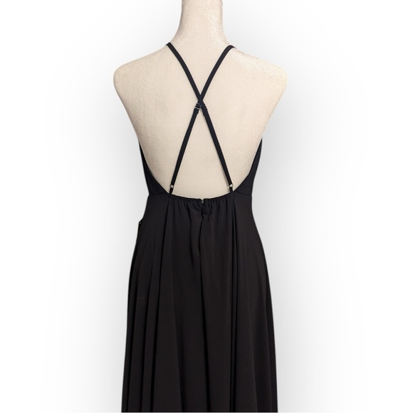 NWT Lulu's Mythical Kind of Love Black Maxi Dress w/Criss Cross Back, Medium - Picture 9 of 10
